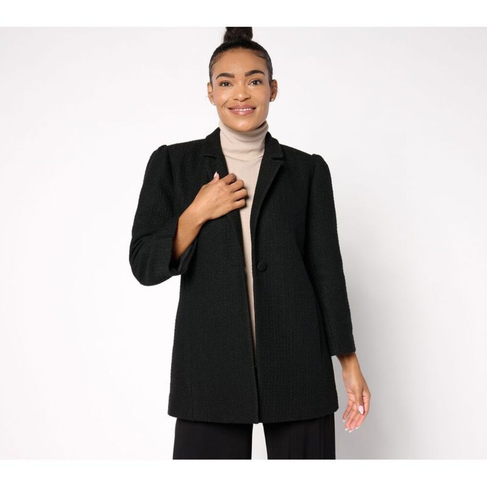 Top Knot Women's Plus Sz Jacket 26 Textured Boucle Black/Double Espress A672927